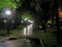 Городской парк ночью 